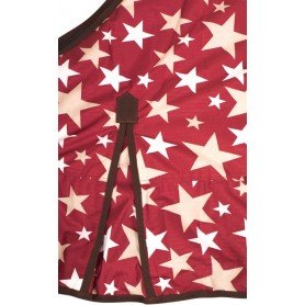 WB1806 Red Stars Turnout Winter Horse Blanket Water Repellent Heavy Weight 1200D 350g Fill