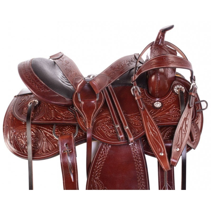 Orlov Hill Leather Co 15 16 17 Trail Horse Pleasure Tooled Comfy Riding GAITED Western Saddle TACK Set