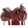 Hand Carved Leather Mahogany Western Pleasure Trail Premium Horse Saddle Tack Package