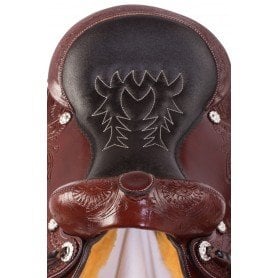 110858 Hand Carved Leather Mahogany Western Pleasure Trail Premium Horse Saddle Tack Package