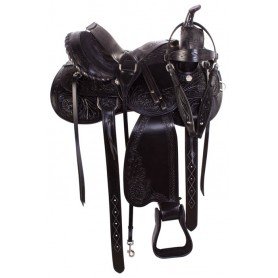 10412M Black Leather Pleasure Trail Western Mule Saddle 16 18
