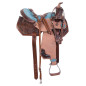 Blue Inlay Premium Western Barrel Racing Trail Leather Horse Saddle Tack
