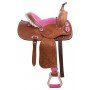 Youth Kid Seat Pink Full Size Western Horse Saddle Leather Tack Set