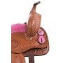 Youth Kid Seat Pink Full Size Western Horse Saddle Leather Tack 13 14