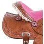 Youth Kid Seat Pink Full Size Western Horse Saddle Leather Tack 13