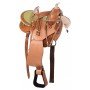 Green Ostrich Leather Western Barrel Racing Trail Round Skirt Horse Saddle Tack Set