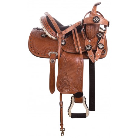 Y/&Z Enterprises 10 11 /& 12 Youth Child Western Premium Leather Treeless Pony Horse Saddle Tack