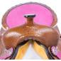 Pink Show Crystal Youth Barrel Racing Western Leather Horse Saddle Tack Set