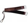 Mahogany Antique Hand Carved Western Leather Bucking Strap Back Cinch Buckle