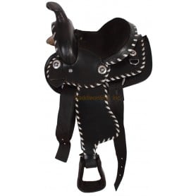 New Black 12 Buck Stitched Mini Horse Saddle