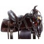 Dark Brown Comfy Western Pleasure Trail Endurance Leather Tooled Horse Saddle Tack