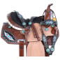 Crystal Flying Heart Western Barrel Racing Leather Horse Saddle Tack