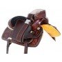 Yellow Crystal Silver Studded Western Barrel Trail Leather Horse Saddle Tack