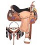 Navajo Feathers Western Barrel Racing Tooled Leather Trail Horse Saddle Tack