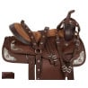 Synthetic Brown Silver Trail Show Horse Saddle Tack 14 15 16 17