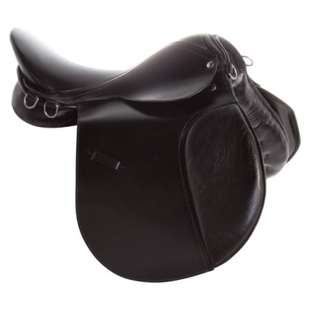 17 5''English black leather all purpose  close contact saddle full paeded 
