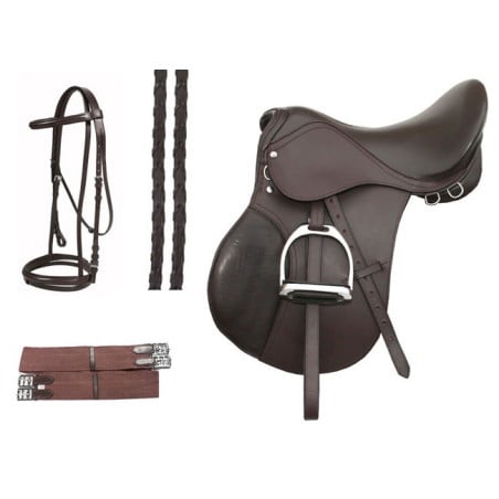 17'' English brown synthetic  jumping saddle