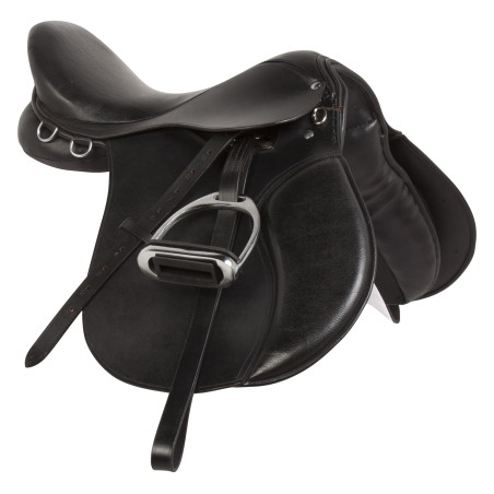 Black Leather All Purpose English Horse Saddle 15 16 17 18