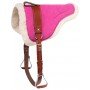 Pink Suede Leather Bareback Saddle Pad With Stirrups