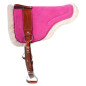Pink Suede Leather Bareback Saddle Pad With Stirrups