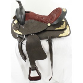 16 Brown Gorgeous Hand Tooled Show Saddle