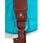 Turquoise Suede Leather Bareback Horse Saddle Pad With Stirrups