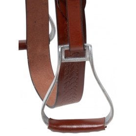 110927 Turquoise Suede Leather Bareback Horse Saddle Pad With Stirrups