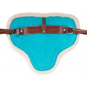 110927 Turquoise Suede Leather Bareback Horse Saddle Pad With Stirrups
