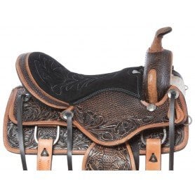 110931 Western Ranching Hand Carved Antique Oil Pleasure Trail Leather Horse Saddle Tack Set