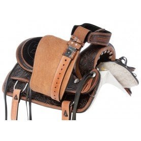 110931 Western Ranching Hand Carved Antique Oil Pleasure Trail Leather Horse Saddle Tack Set