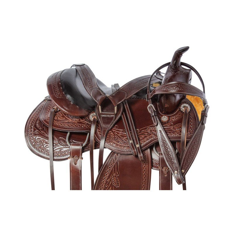 AceRugs Premium Amazingly Comfortable Black Endurance Quarter BAR Western Pleasure Trail Hand Tooled Leather Horse Saddle TACK