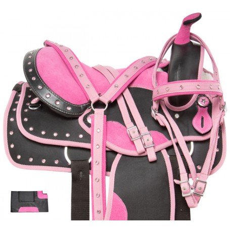 Pink Cowgirl Light Weight Western Synthetic Show Trail Horse Saddle Tack