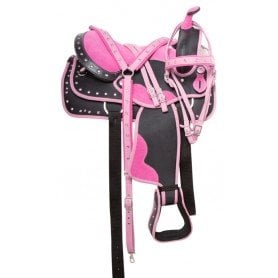110948 Pink Cowgirl Light Weight Western Synthetic Show Trail Horse Saddle Tack