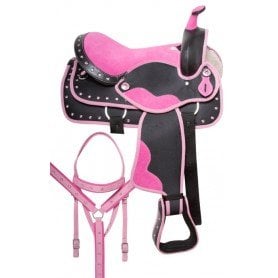 110948 Pink Cowgirl Light Weight Western Synthetic Show Trail Horse Saddle Tack