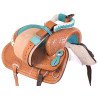 Western Pony Turquoise Crystal Youth Kids Barrel Saddle Tack Set