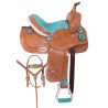 Western Pony Turquoise Crystal Youth Kids Barrel Saddle Tack Set