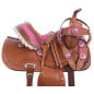 Youth Kid Seat Pink Full Size Western Horse Saddle Leather Tack Set