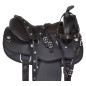 Contoured Black Gaited Western Synthetic Pleasure Trail Horse Saddle Tack Set
