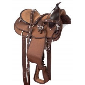 111004 Brown Gaited Western Cordura Light Weight Trail Horse Saddle Tack Set