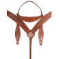Beautiful Hand Carved Chestnut Western Leather Horse Tack Set Headstall Reins Breast Collar