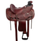 Rustic Mahogany Western A-Fork Wade Tree Roping Tooled Leather Horse Saddle Tack