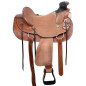 Heavy Duty Western Roping Wade Tree Ranch Working Leather Tooled Horse Saddle Tack 16