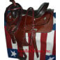 17 Dark Oil Slick Leather Seat Horse Saddle W Tack