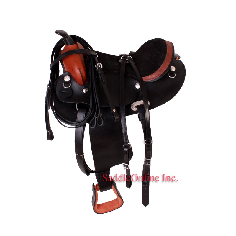 Black Brown Leather 14 QH Saddle W Horse Tack