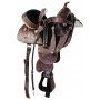 16" Dark Antique Treeless Extra Wide Western Leather Tooled Horse Saddle Tack Set