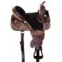 16" Western Draft Horse Treeless Saddle Leather Tooled Trail Show