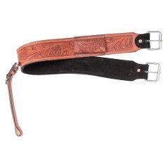 Flank Bucking Strap Western Horse Saddle Back Cinch Hand Carved Premium Leather