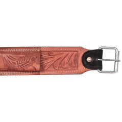BC033 Flank Bucking Strap Western Horse Saddle Back Cinch Hand Carved Premium Leather