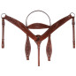 Hand Carved Western Leather Horse Tack Set Headstall Reins Breastplate