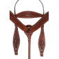Hand Carved Western Leather Horse Tack Set Headstall Reins Breastplate